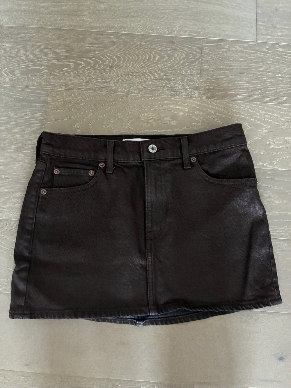 Abercrombie Dark Brown Denim Mini Skirt